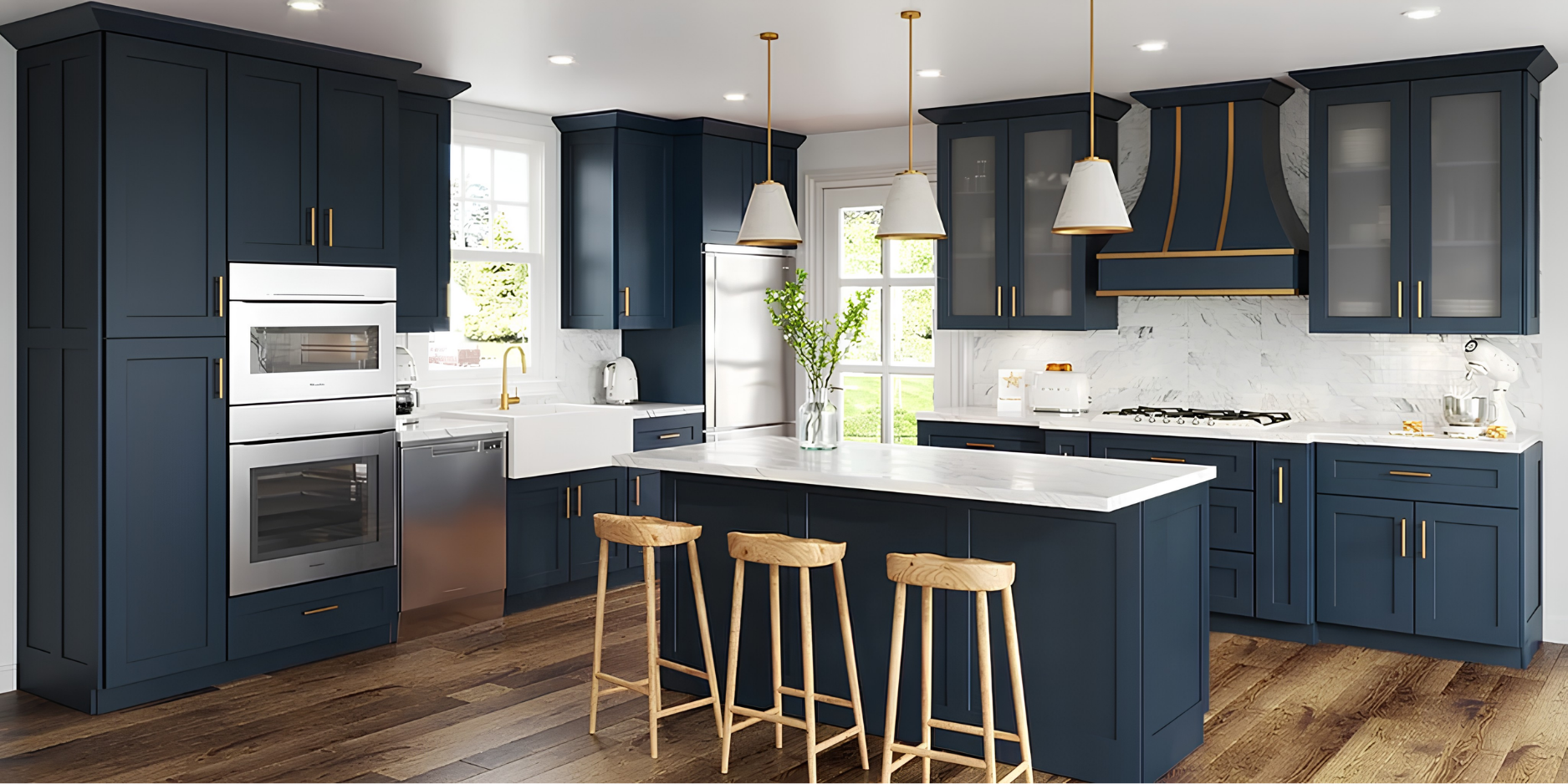 Image of a modern kitchen that has been wrapped with architectural film