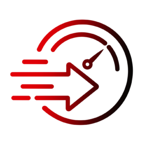 An image of a clock with an arrow to illustrate that Flawsome offers the best turn around times in the area and offers excellent quality service